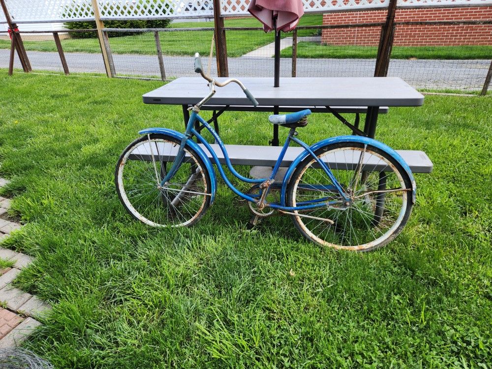 Vintage Schwinn Cruiser Bicycle Blue
