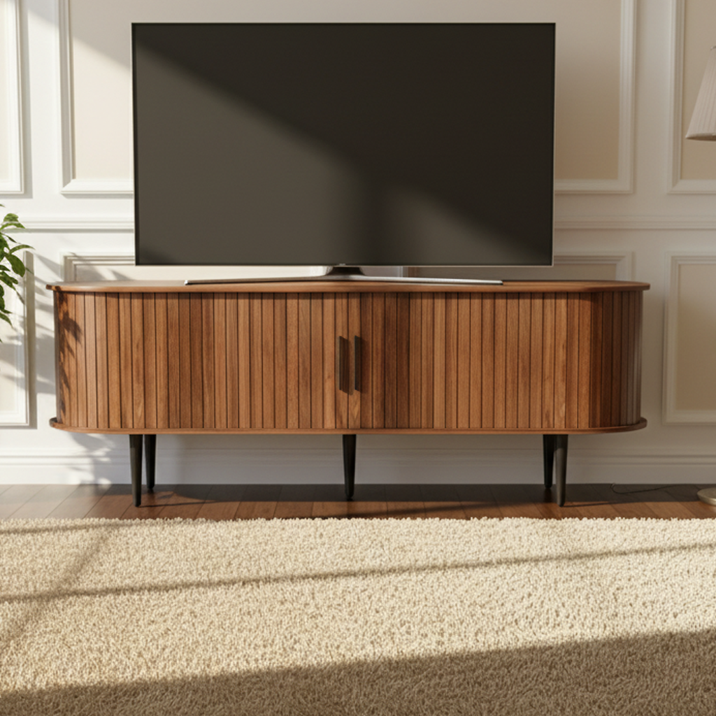 Valletta Sliding Door TV Stand Media Console with Storage