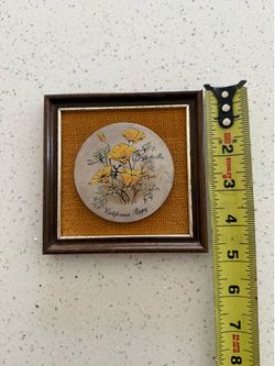 Vintage 1981 Titanium California Poppy Framed Art TiTech Commemorative England