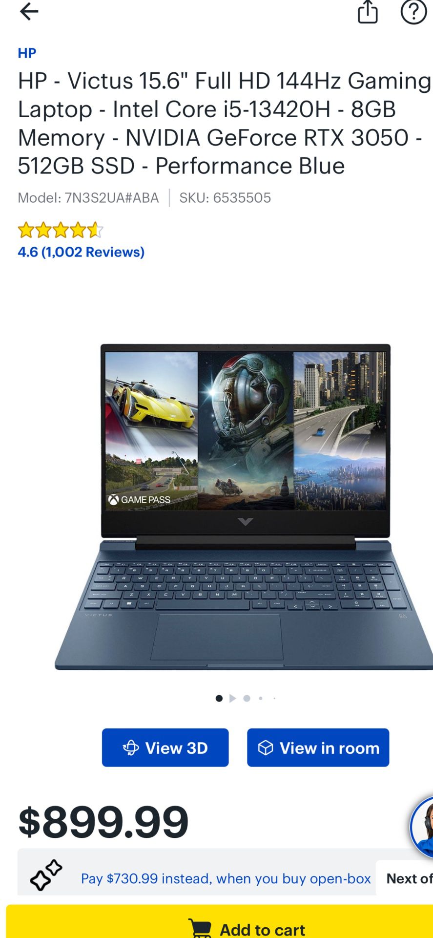 Brand New Unopened HP-Victus 15.6  Full HD Gaming Laptop 