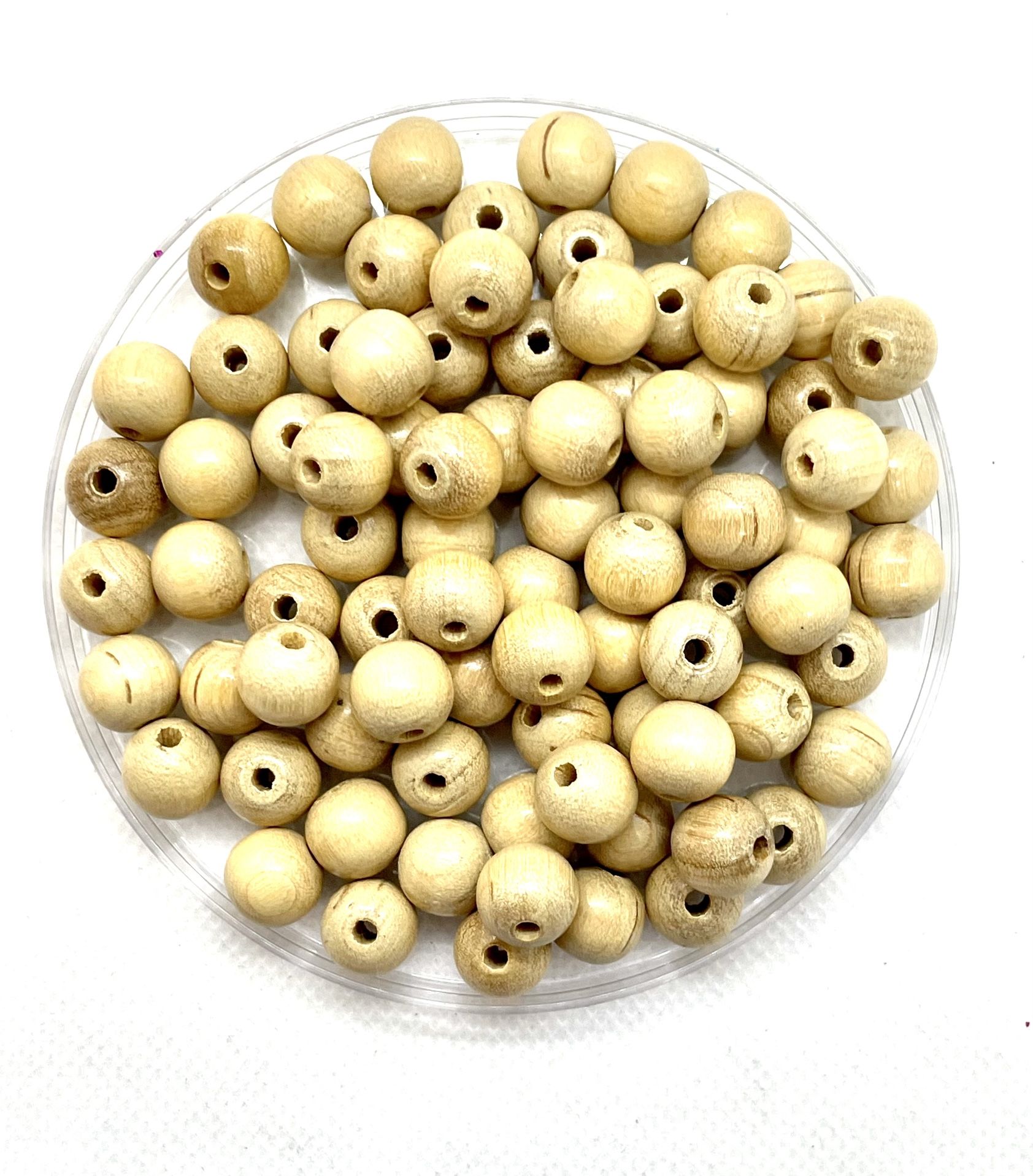 Lot Of 125 10mm Blonde Wooden Beads