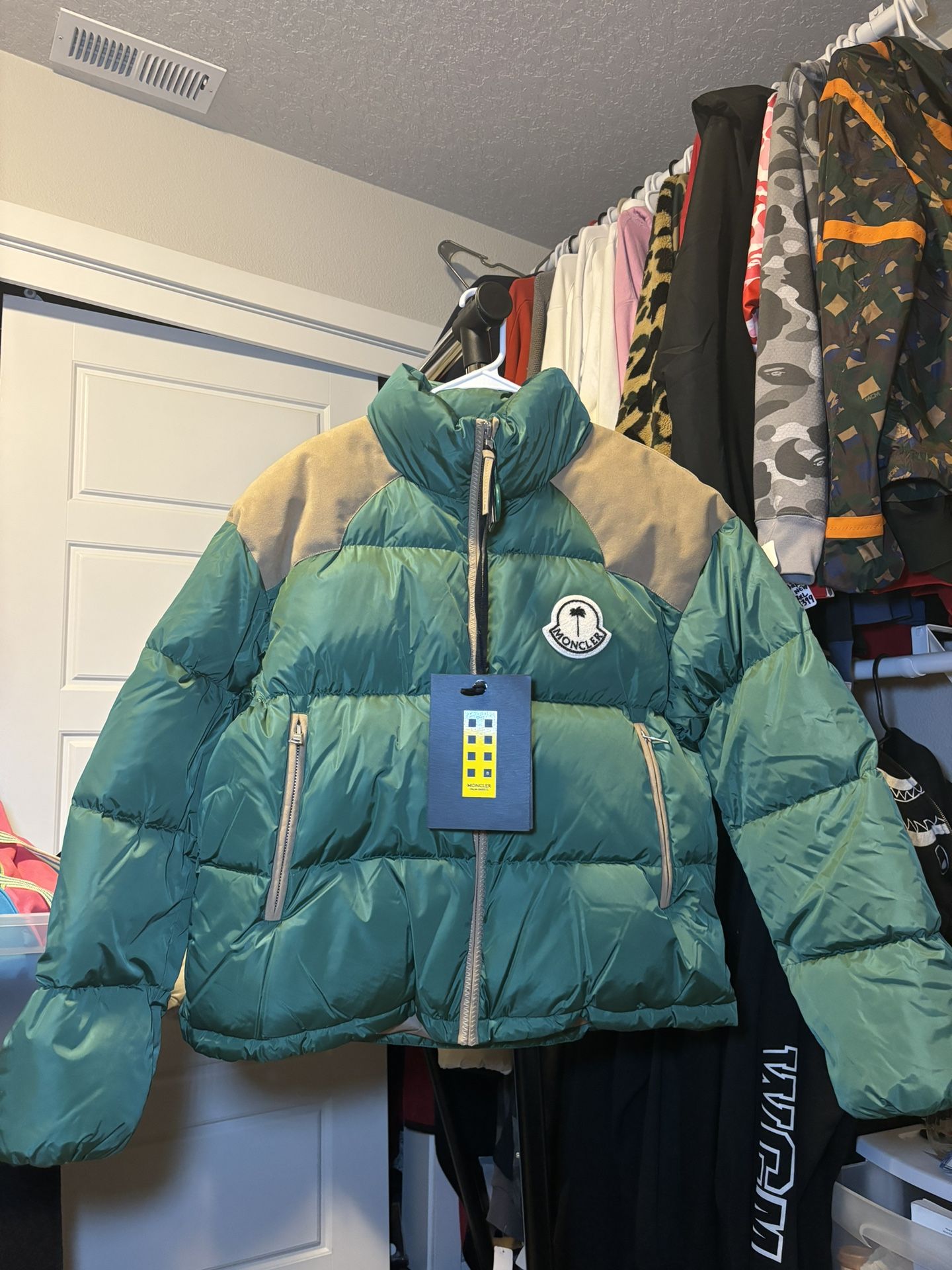 Palm Angels MONCLER GENIUS X PALM ANGEL Down Jacket Unisex Green