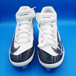 Nike Alpha Huarache Elite 4 Mid White Black Baseball Cleats Mens 7.5