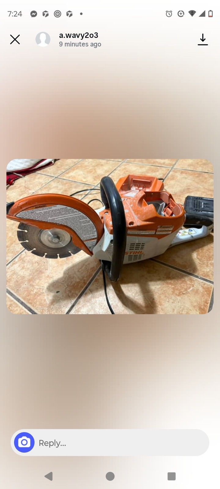 Stihl 230 Concrete Cutter Like New With Battery And Charger