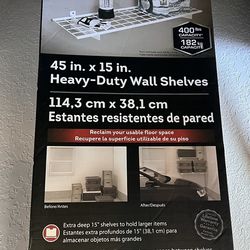 Heavy Duty White Metal Wall Shelves - New In Box