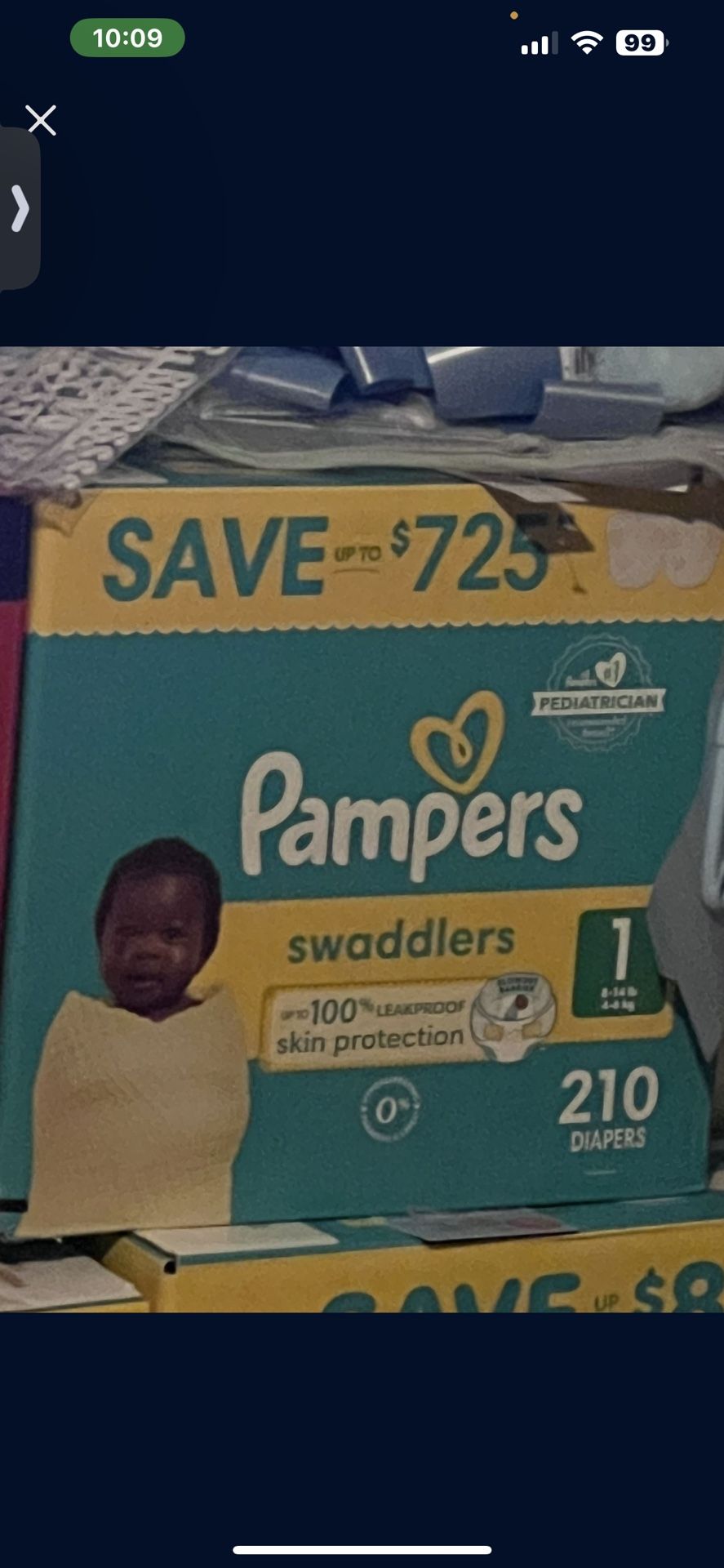pampers swaddlers SIZE 1