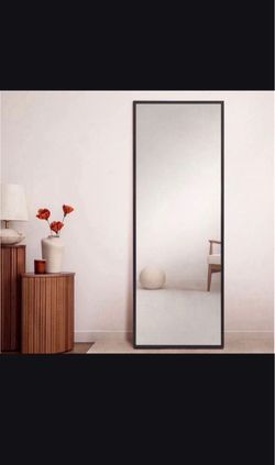 Full Length Floor Mirror Black Thin Frame