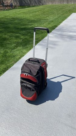 2 BALL BOWLING BAG by FASTBREAK EBONITE-2    on Wheels & Extended Handle like 👍 new