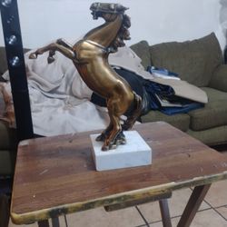Solid Brass Rearing Horse $200