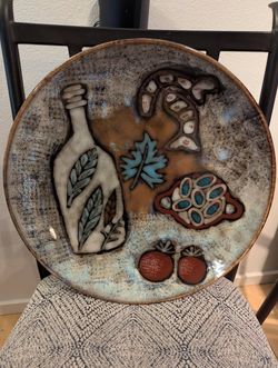 Large Decorative Ceramic Plate | 16" | $15