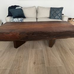 Solid Teak Log Coffee Table 