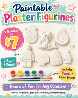 Paintable Plaster Figurines Kit – 5 Piece