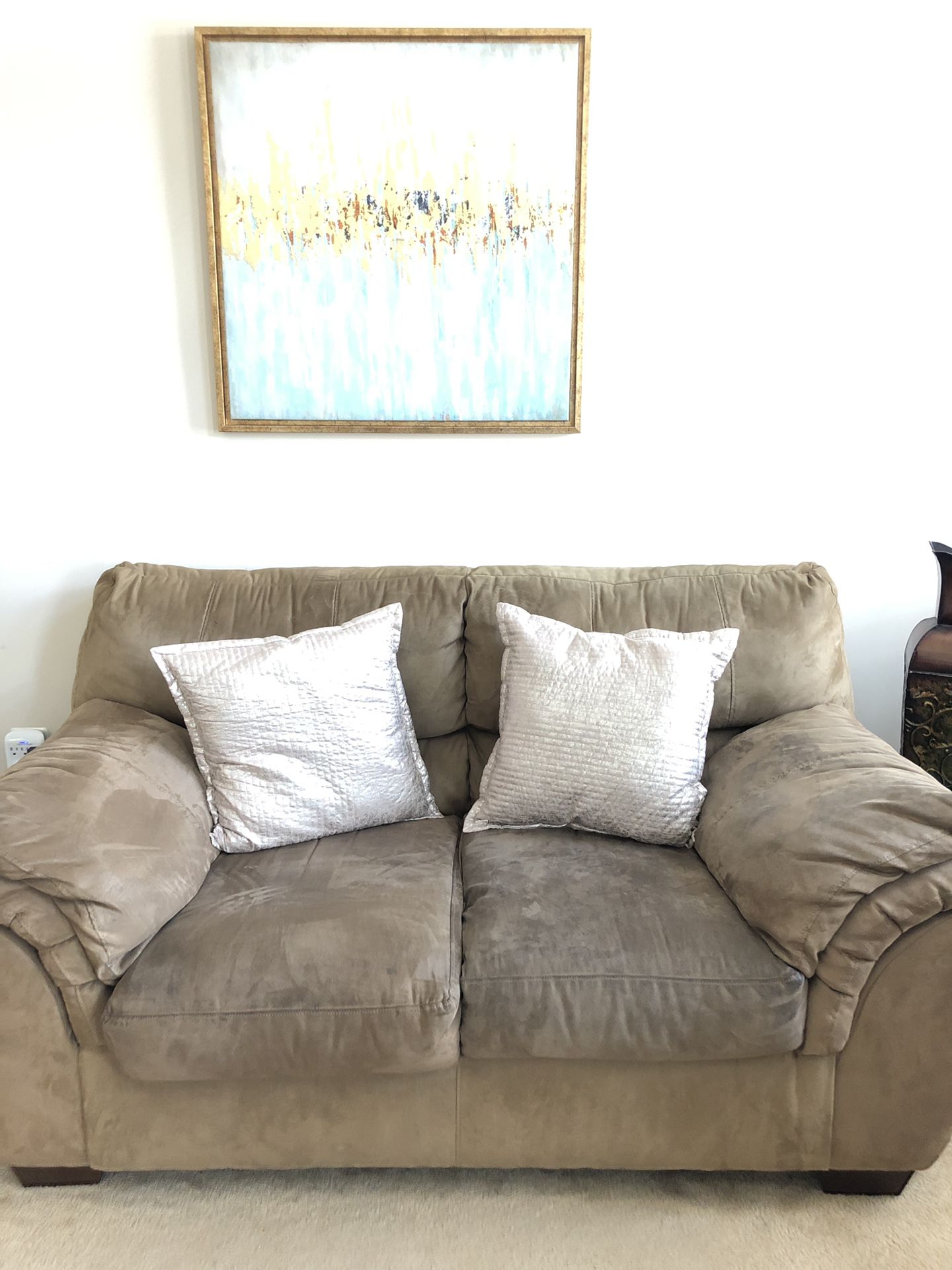 Suede Couch and love seat Set