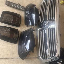 Smoked LED Headlights , Taillights , Cab Light, and Grill For 2009 to 2018 Ram 1500 