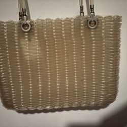 Salvatore Ferragamo Gancio Handbag Gancini purse vinyl tube clear logo bag 