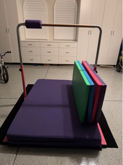 Gymnastics Base & Bar, w/ Soft Pad.