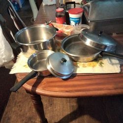 Stainless Steel Pans And Lids Heavy Duty 3/16 Thick Stainless Steel Brand New Condition