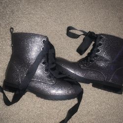 Glittery Silver Boots Size 13 Girls 