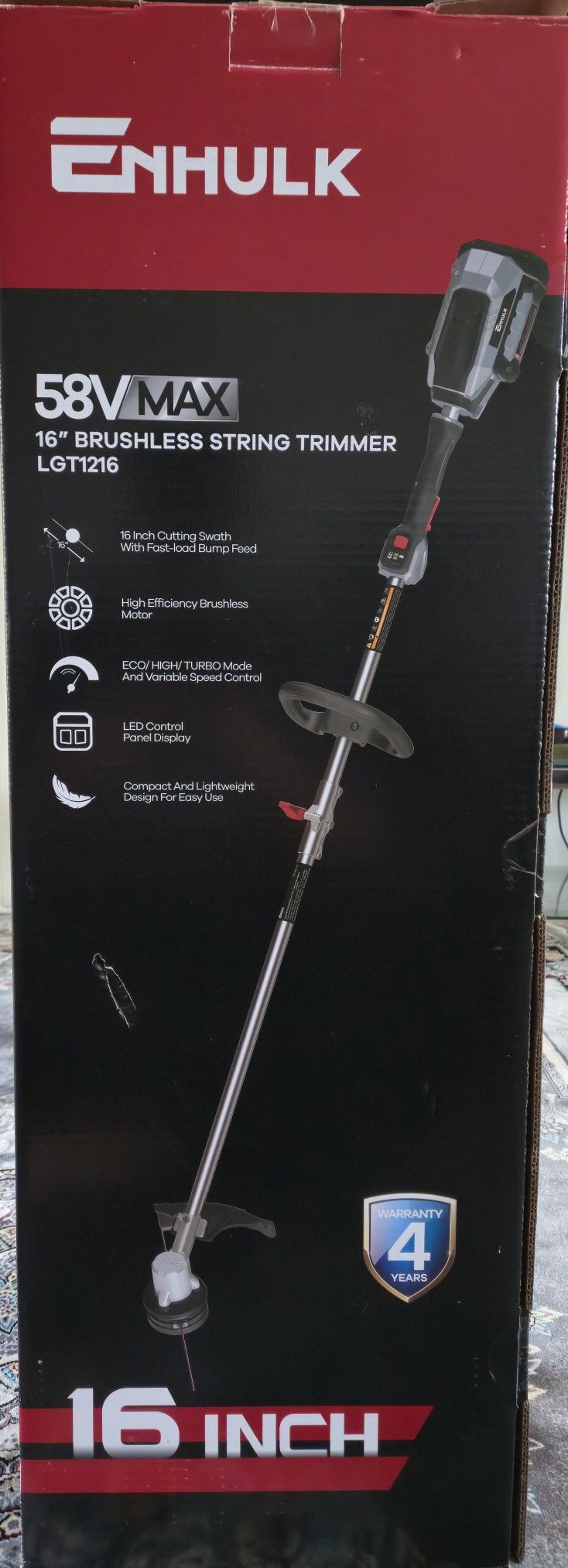 58V Cordless Brushless String Trimmer Brand New