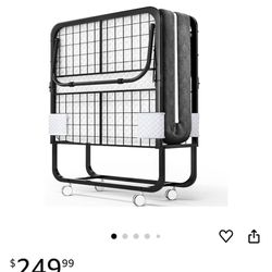 Folding Bed with Mattress - 75x38 Twin Size Bed Frame