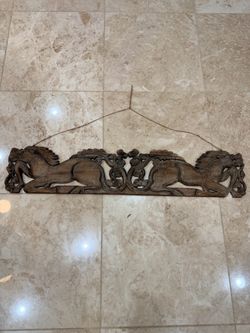 Wood carved wall art