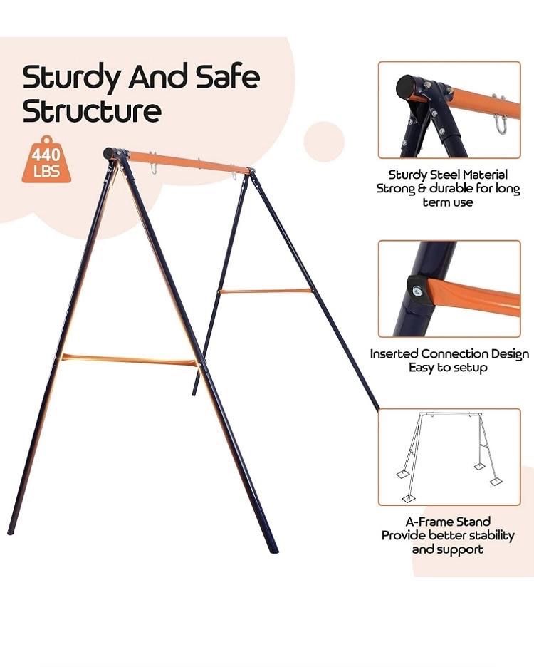 New Swing Stand Frame, Heavy Duty A Frame Swing Set for Kids Adults, Weight Capacity 440lbs,