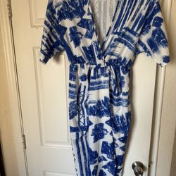 Blue And White Dress