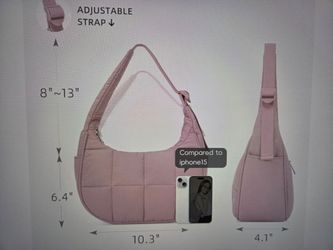 Brand New Puffer Crescent Crossbody Bag for Women