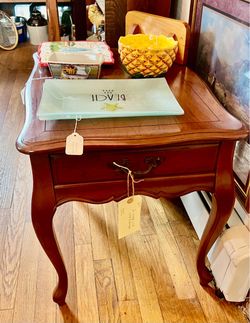 Vintage solid wood French provincial style end table or nightstand