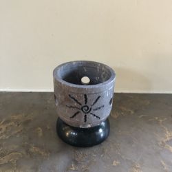 Pretty Carved Stone Votive Candle Holder.  Dimensions In Pics. 