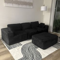 Black Viral Sectional Couch 🚛 SAME DAY DELIVERY