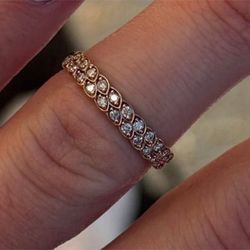 BRAND NEW 1 of 1 10K Solid Yellow Gold Natural Diamond Eternity Band