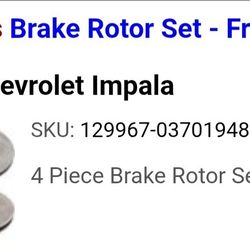 2015 Chevrolet Impala LTZ Front and Rear Rotor Set