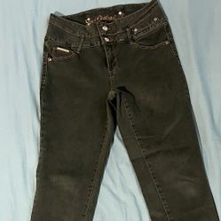 Dark Wash Green Jeans 
