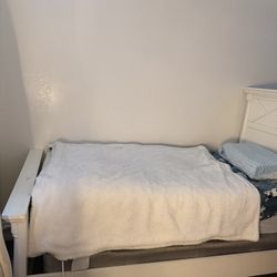 white twin xl bed + bedframe for sale