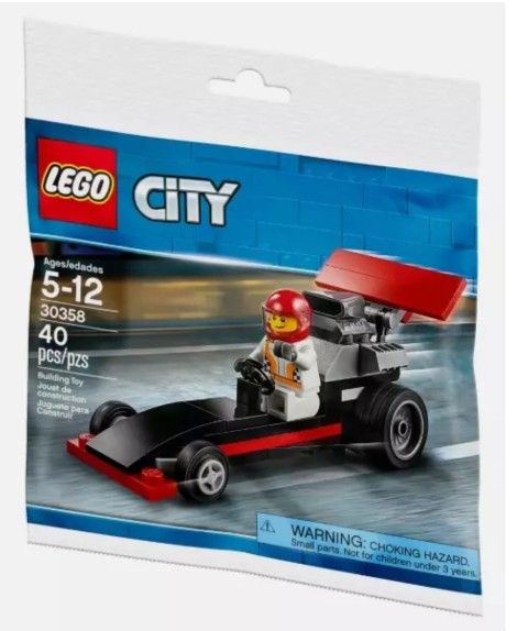 2 LEGO City Drag Racer Set 30358 NEW 40 Pcs 2018 with Minifigure Retired Set