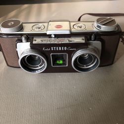 Vintage Kodak Stereo 35mm Camera with Lens Cap, Instructions, Leather Case & Box