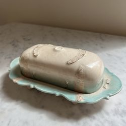 Vintage Ceramic Hand-Made Butter Dish