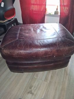 Brown leather OTTOMAN, GREAT CONDITION