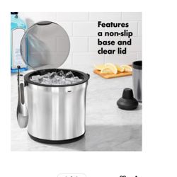 OXO Steel ice Bucket & Tong Set 