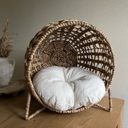 Boho Woven Cat Or Dog Bed