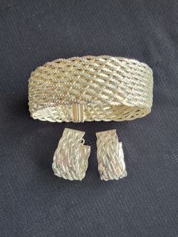 Mesh 925 Bracelet And Earrings 