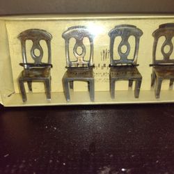 Silver "Chair" Placecard Holders (4)