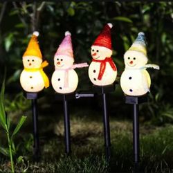 Christmas Snowman Pathway Lights Outdoor Decoration, Snowman LandscapeLights Stake, Walkway String Lights for Holiday Outside Yard Lawn Porch Lane Gar