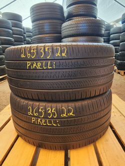 265 35R 22 PIRELLI SCORPION ZERO TIRE 2653522 USED TIRES (PAIR) MOUNT BALANCE INCLUDED