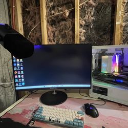 Custom Gaming PC + 27” Curved Monitor, Mic, RGB – RX 7600, i5-12400F, 16GB RAM – Ready to Game
