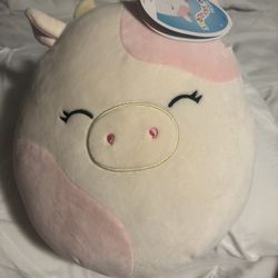 Squishmallows Caedyn The White and Pink Cow