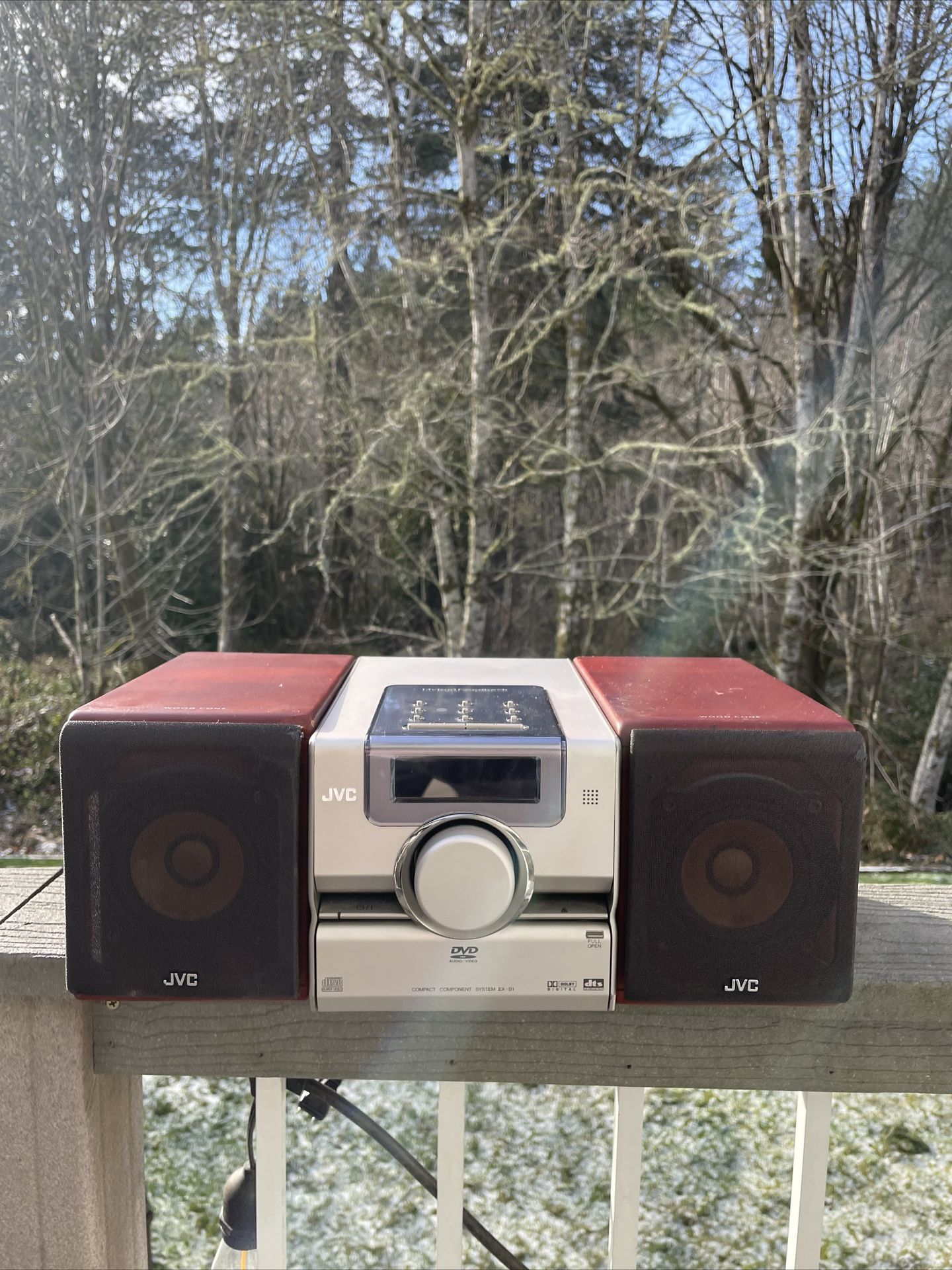 JVC EX-D1 Compact Component System with SP-EXD1 Wood Cone Speakers Working