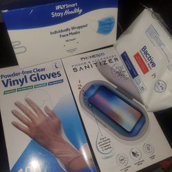 Sanitizer Pack (Gloves, Masks, Wipes, UV Light)