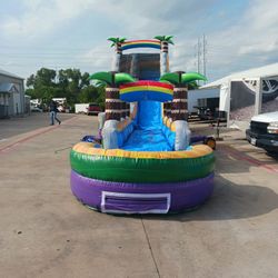 Water Slide Whit Slip And Pool